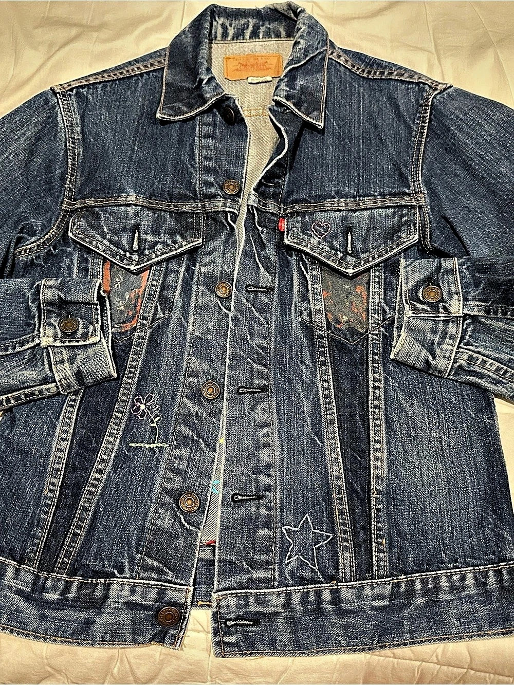 Vintage 70s Levi’s 70505 Small e Hand Embroidered Denim Jacket
